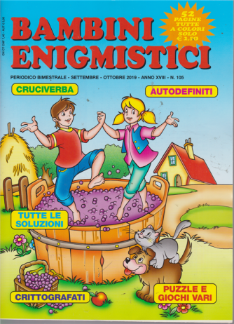 Bambini Enigmistici - n. 105 - bimestrale - aettembre - ottobre 2019 - 52 pagine tutte a colori