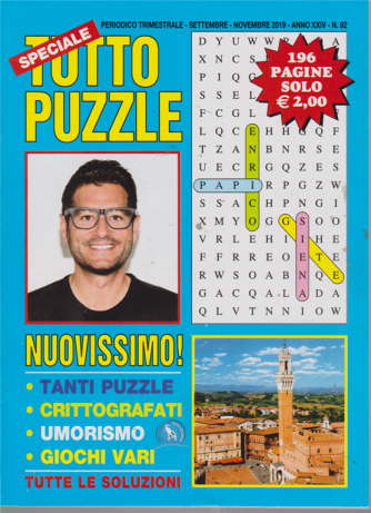 Speciale Tutto Puzzle - n. 92 - trimestrale - settembre - novembre 2019 - 196 pagine