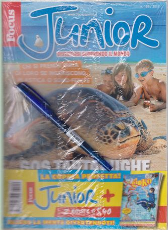 Focus Junior  + Focus junior per gioko - + penna - n. 188/2019 - 2 riviste + penna