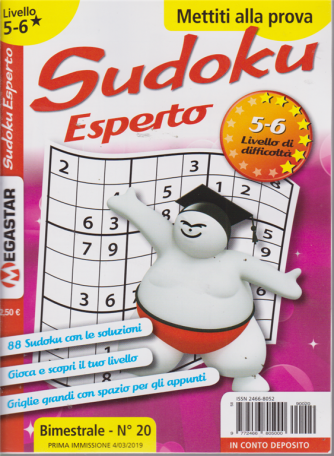 Sudoku Esperto - Liv.5-6 - n. 20 - bimestrale - 4/3/2019 - 