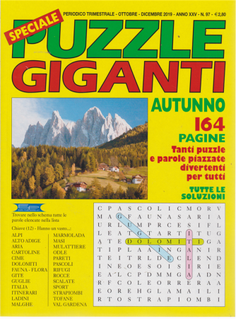 Speciale Puzzle Giganti - autunno - n. 97 - trimestrale - ottobre - dicembre 2019 - 164 pagine