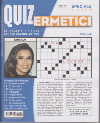 Quiz Ermetici - n. 4 - 6/9/2019 - trimestrale