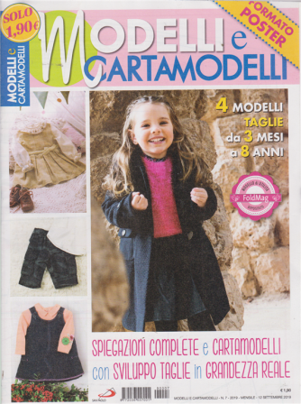 Modelli & Cartamodelli - n. 7 - 12 settembre 2019 - mensile - formato poster