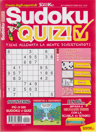 Sudoku Quiz - n. 24 - settembre - ottobre 2019 - bimestrale