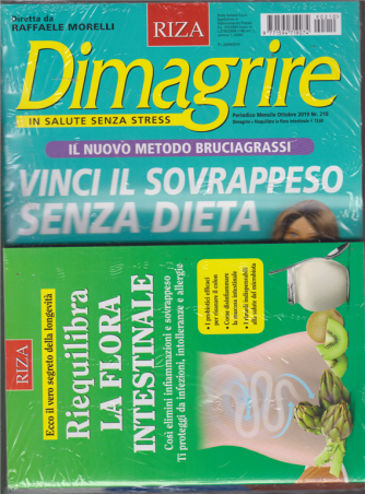 Dimagrire - n. 210 - mensile - ottobre 2019 - + il libro Riequilibra la flora intestinale -rivista + libro