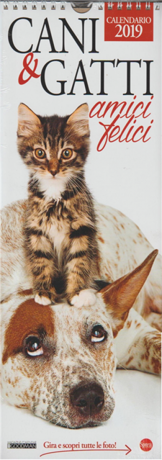 Calendario 2019 Cani & Gatti amici felici - cm. 15x41 con spirale 