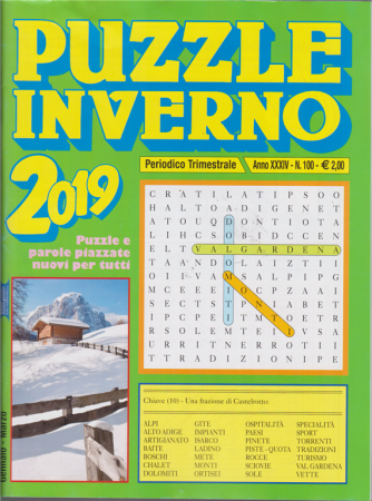 Puzzle inverno 2019 - n. 100 - trimestrale - gennaio - marzo 2019 - 