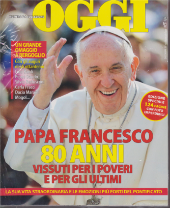 Nomi Di Oggi  - Papa Francesco - 2 numeri da collezione - dicembre 2018 - 124 pagine con foto imperdibili