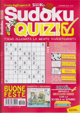 Sudoku Quiz - n. 18 - mensile - 14/12/2018