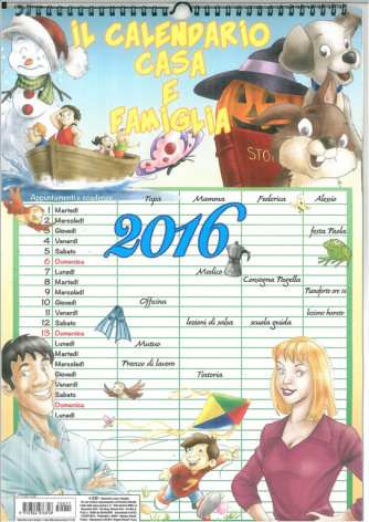 Calendario Casa e Famiglia 2016 cm. 29 x 42 con spirale