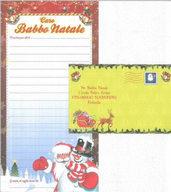 Letterina a Babbo Natale con Busta + Stickers