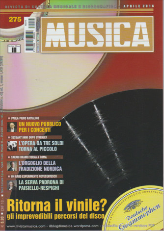 MUSICA. RIVISTA DI CULTURA MUSICALE E DISCOGRAFICA. APRILE 2016. N. 275