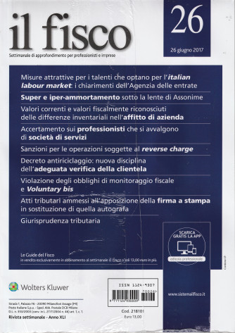 Il Fisco - settimanale n. 26 - 26 Giugno 2017 "Italian labour market