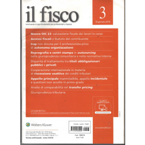 Il Fisco n. 3  - 19 Gennaio 2015 + Pratica fiscale e professionale n. 3/2015 by Wolters Kluwer