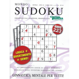 Mondo Sudoku - n. 223 - mensile -marzo   2024