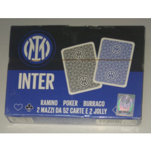 Carte INTER da Ramino, Poker, Buraco - 2 mazzi da 52 carte e 2 Jolly