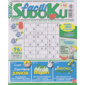 Settimana facili sudoku - n.50- mensile -luglio  2024
