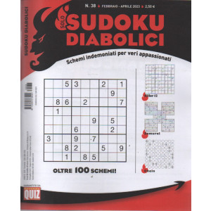 Sudoku diabolici - n. 38 - febbraio - aprile 2023 - trimestrale