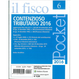 Fisco POCKET Supplementi - Contenzioso Tributario 2016 