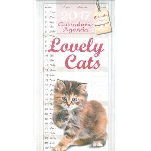 Calendario agenda 2017 Lovely Cats - cm. 22 x 48 c/spirale
