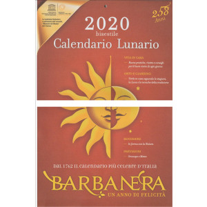 Calendario bisestile 2020 "BARBANERA"  -  cm. 28 x 45 - 258 anni 