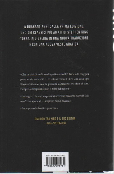 Stephen King - Stagioni diverse - Sperling & Kupfer -505 pagine - copertina  rigida