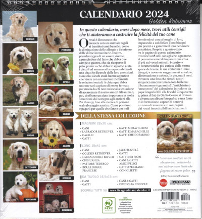 Calendario 2024 Golden Retriever - cm. 27,5 x 30 con spirale
