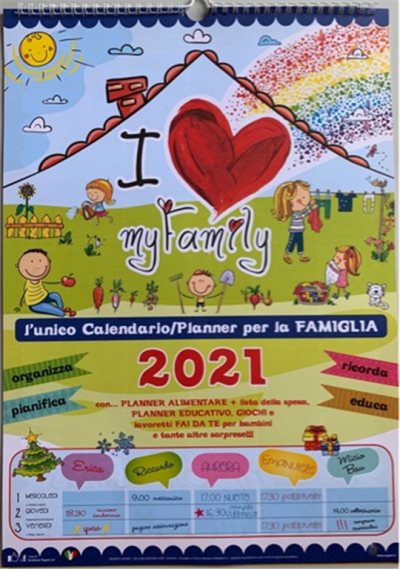 Calendario 2021 I love my family - cm. 31 x 43 EDICOLA SHOP